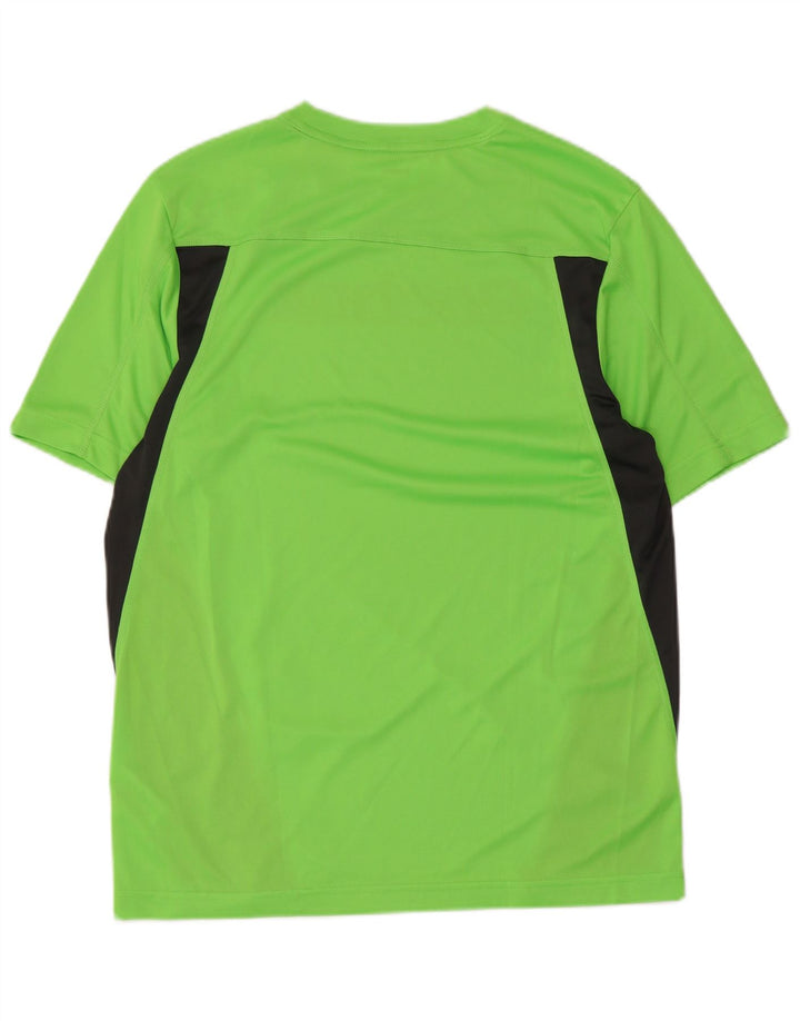 Reebok - Camiseta gráfica para hombre, parte superior verde medio, poliéster con bloques de color