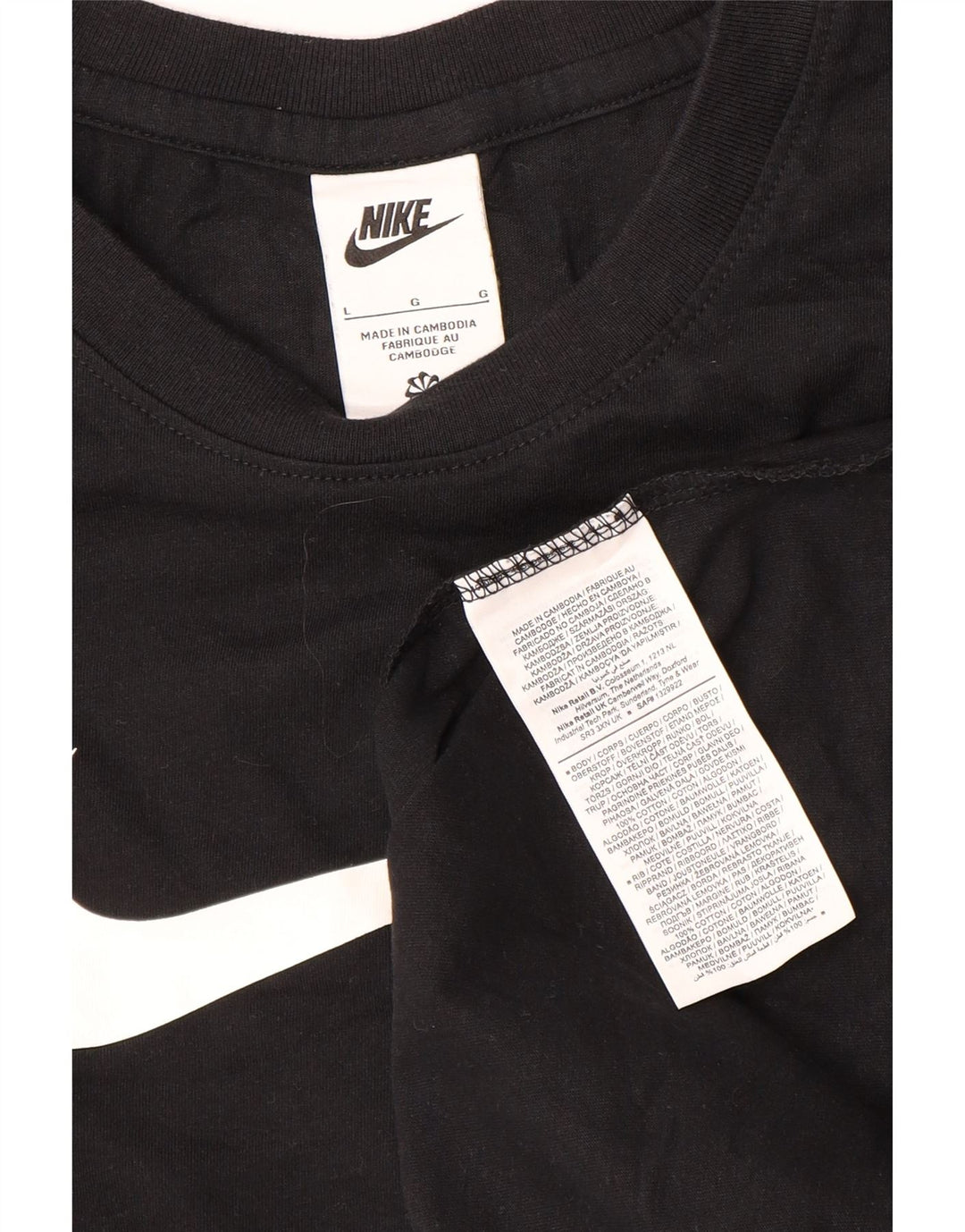 Nike - Camiseta gráfica para hombre, talla grande, algodón negro