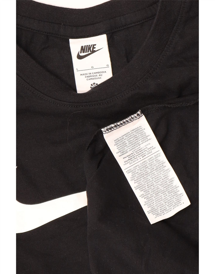 Nike - Camiseta gráfica para hombre, talla grande, algodón negro