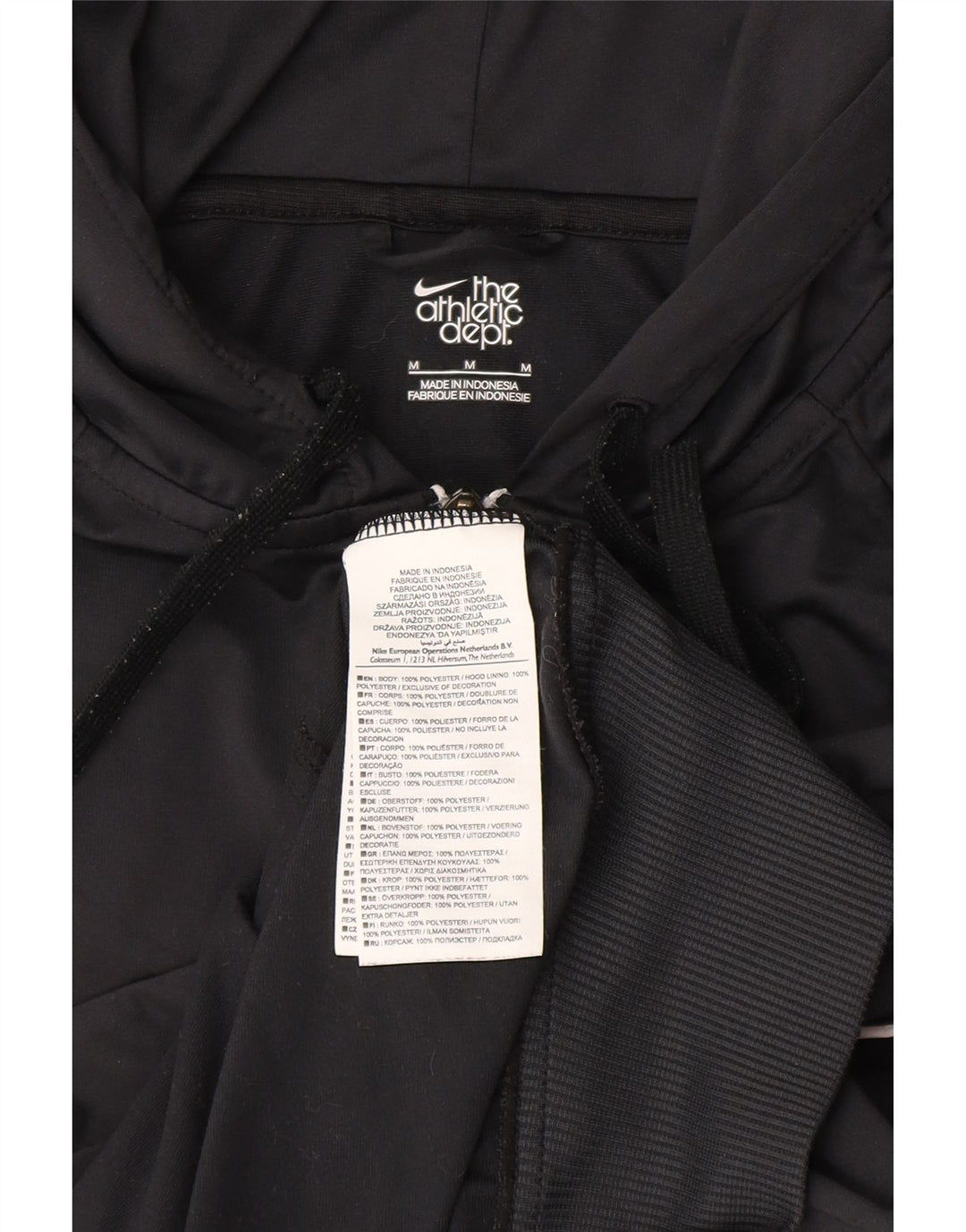 Nike - Sudadera con capucha y cremallera para mujer, talla M, poliéster negro