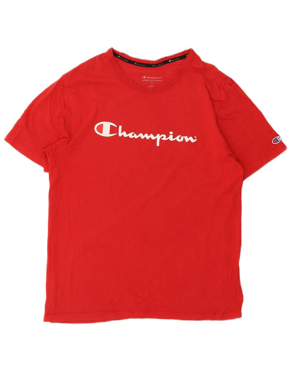Champion Camiseta gráfica para hombre Top Medium Red Cotton