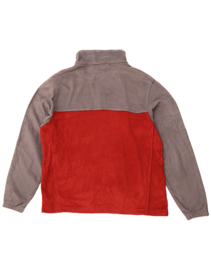 COLUMBIA Chaqueta polar para hombre UK 40 Large Rojo Colorblock Poliéster
