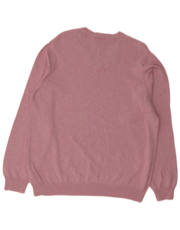 Marks & Spencer Jersey con Cuello en V para Hombre XL Algodón Rosa
