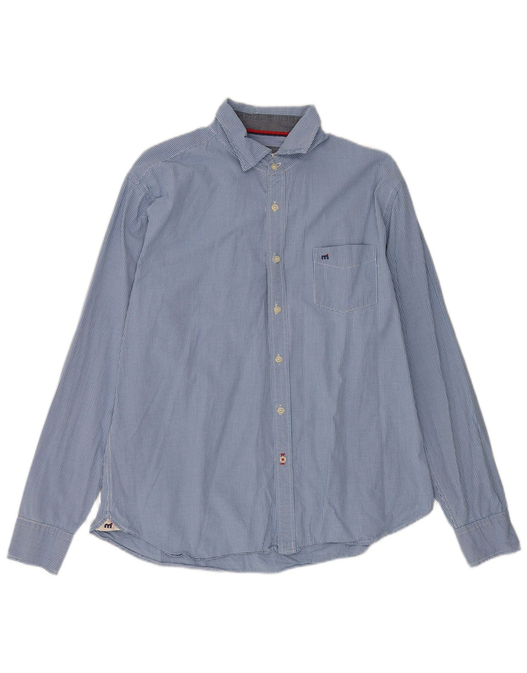 Camisa Mistral Hombre XL Algodón Vichy Azul