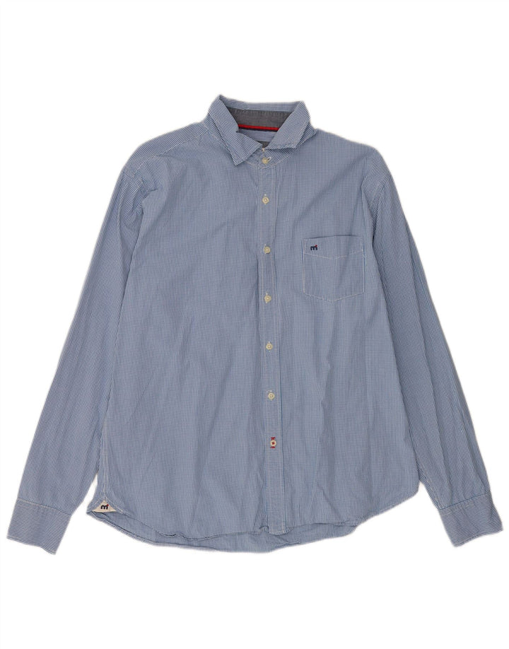 Camisa Mistral Hombre XL Algodón Vichy Azul