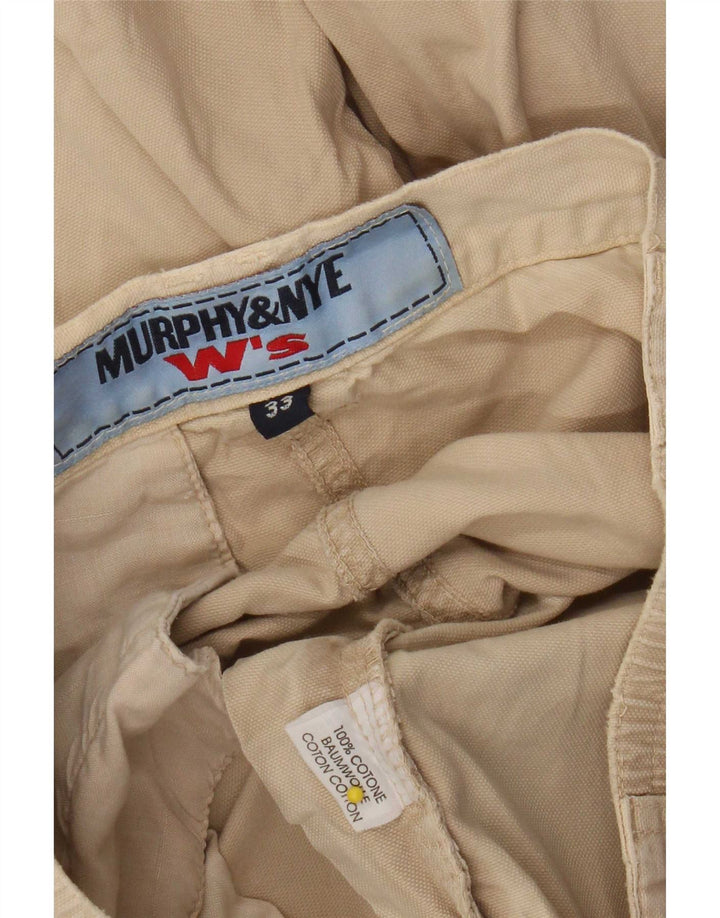 Murphy & Nye Pantalones cortos cargo para mujer W33 Algodón beige grande
