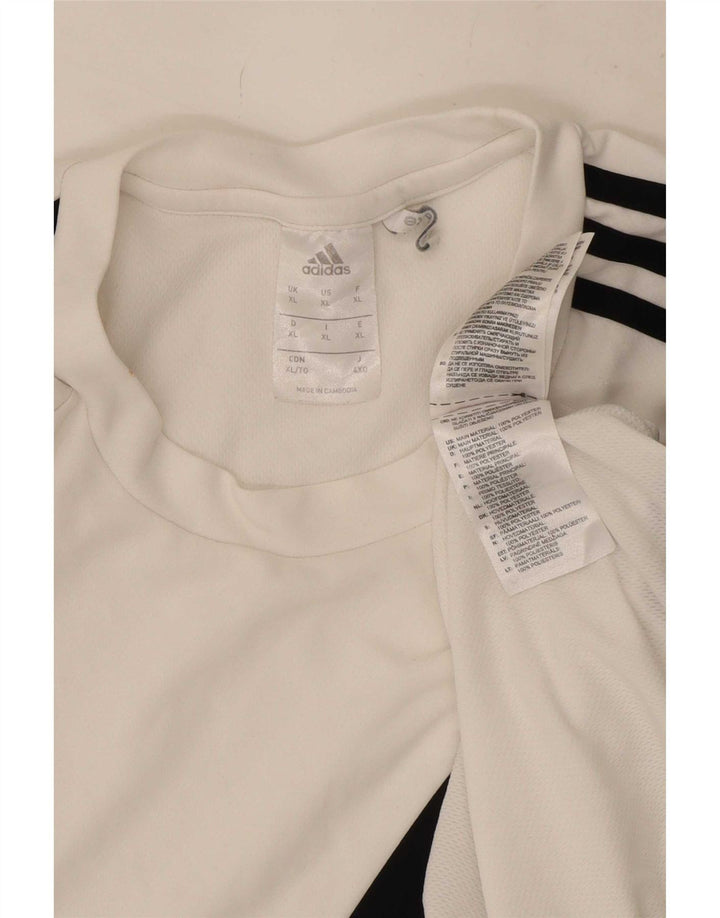 Adidas Hombre Climalite Camiseta Top XL Blanco Colorblock Poliéster