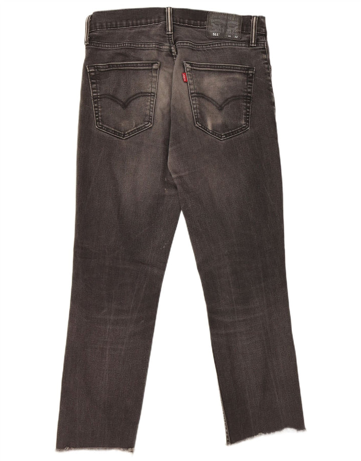 Levi's Hombre 511 Slim Jeans W32 L27 Algodón Negro