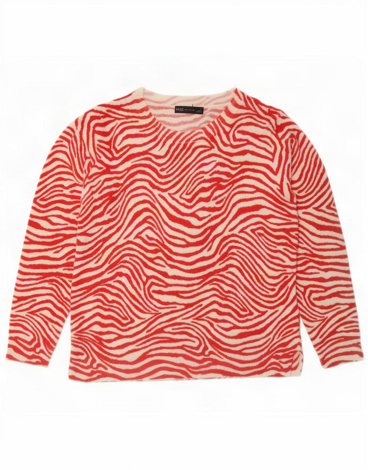 Marks & Spencer Jersey con cuello barco para mujer, talla 44, talla M, color rojo