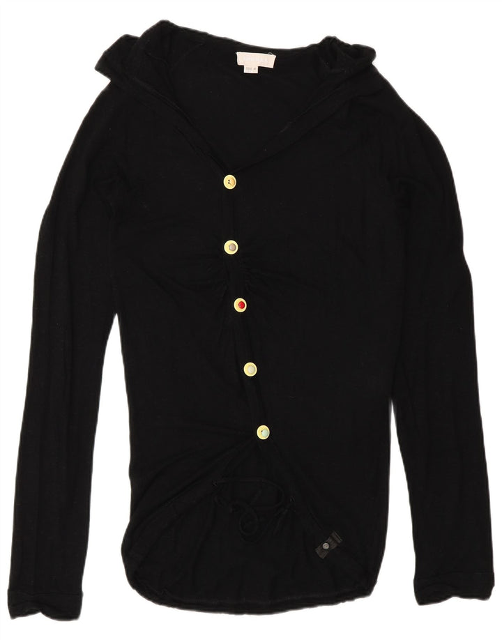 Diesel Suéter tipo cárdigan largo para mujer UK 40 Medium Black Rayon