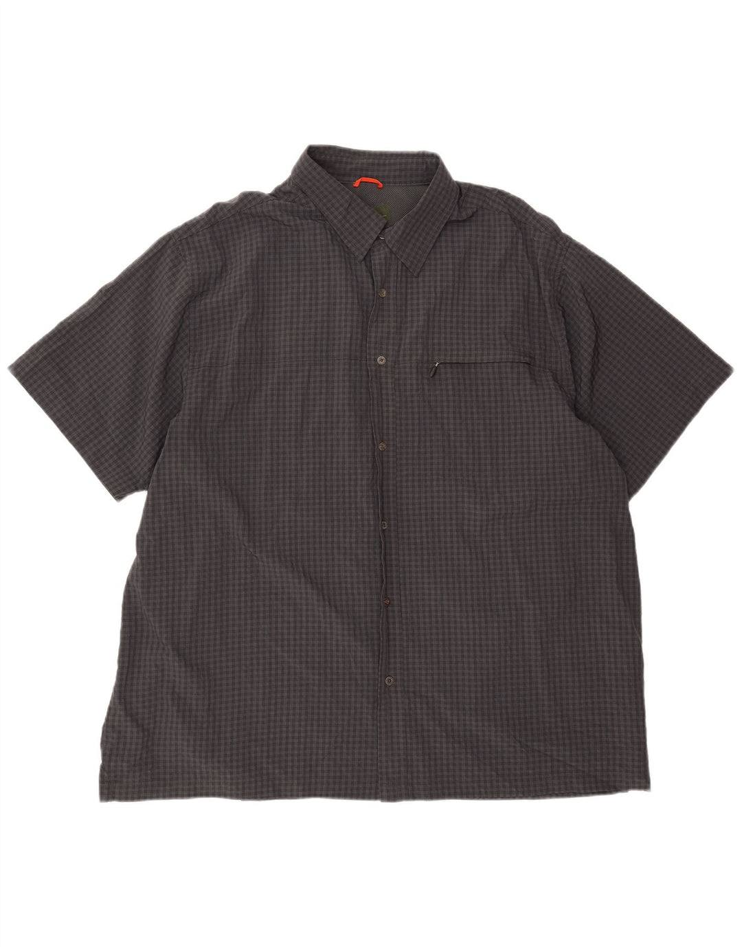EDDIE BAUER Camisa de manga corta para hombre 2XL Gris Cuadros Poliéster