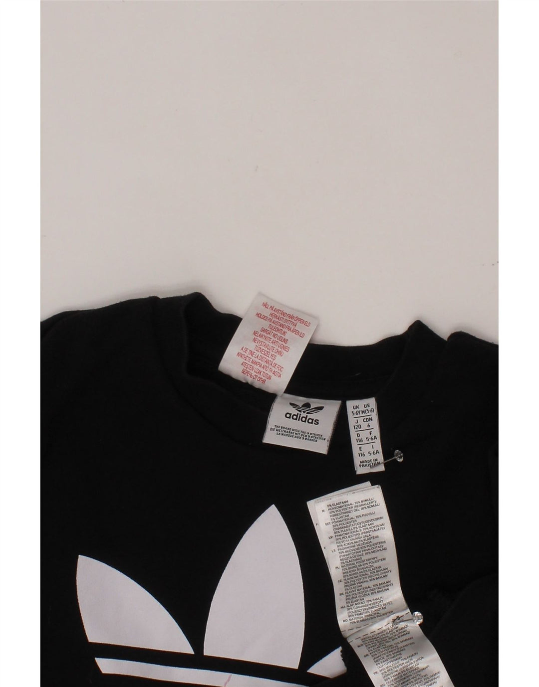 ADIDAS Sudadera con gráfico para niños 5-6 años Algodón negro