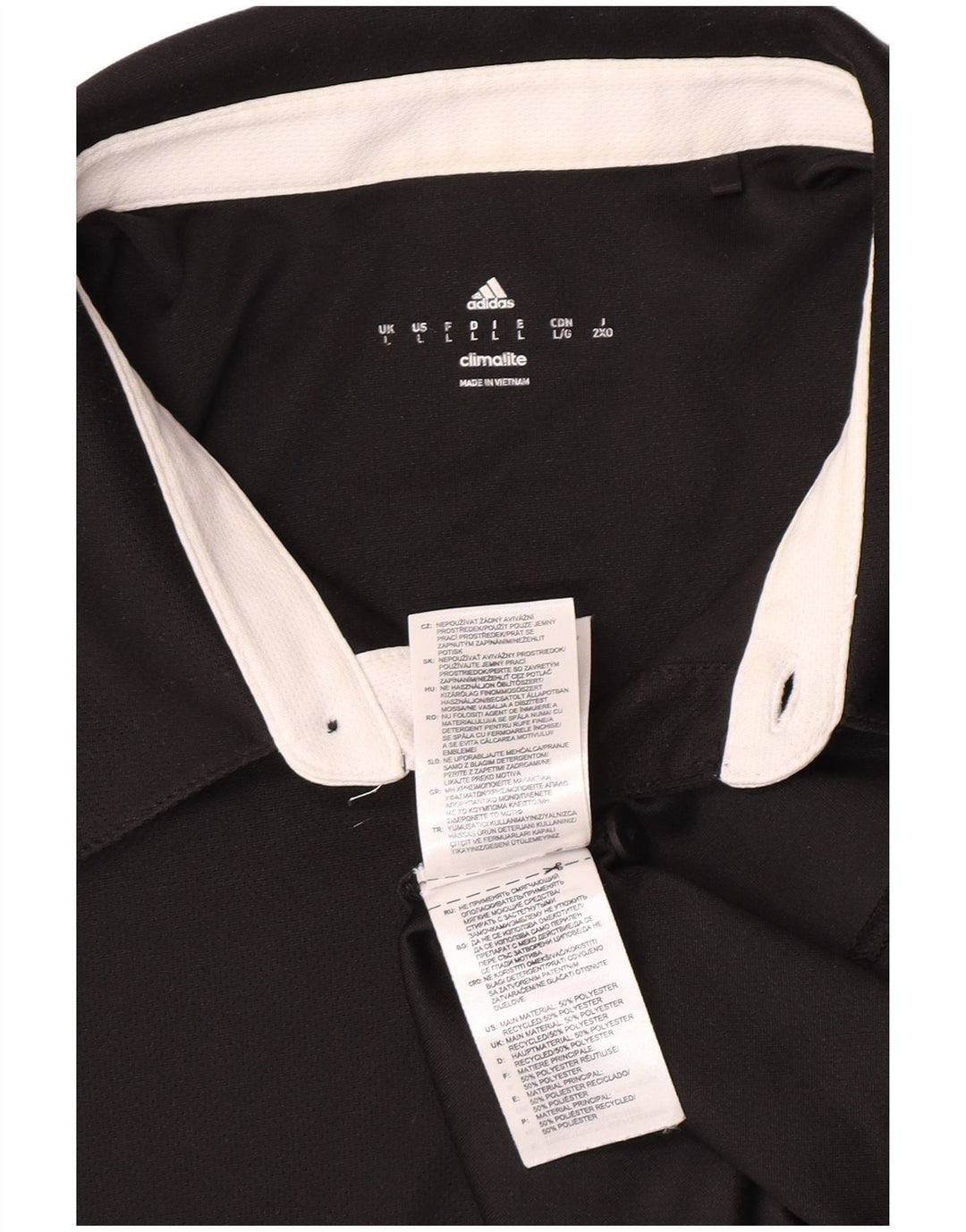 Adidas Mens Climalite Polo Camisa Grande Negro Poliéster