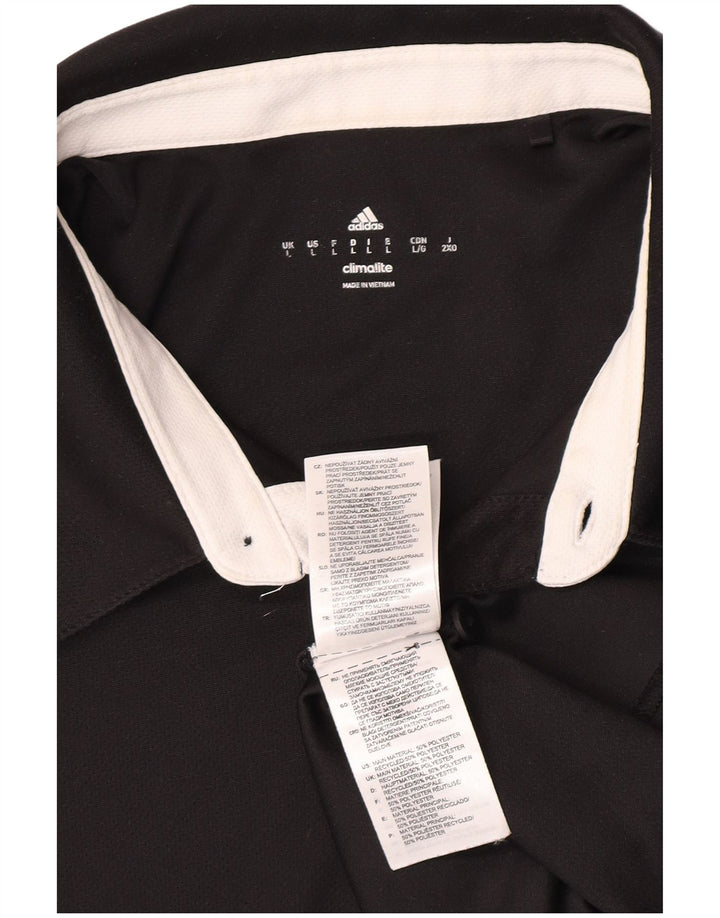 Adidas Mens Climalite Polo Camisa Grande Negro Poliéster
