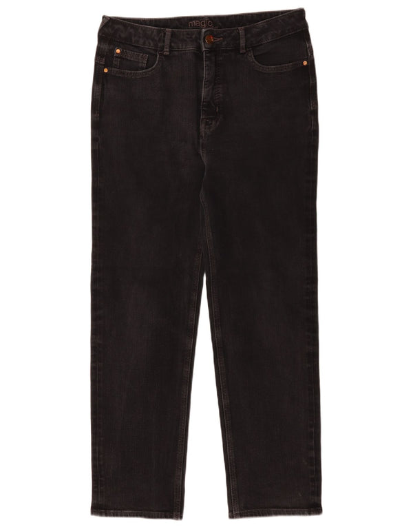 Marks & Spencer Vaqueros rectos para mujer UK 14 Large W30 L26 Algodón negro