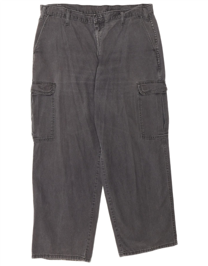 Dickies Pantalones cargo rectos para hombre W40 L30 Poliéster gris
