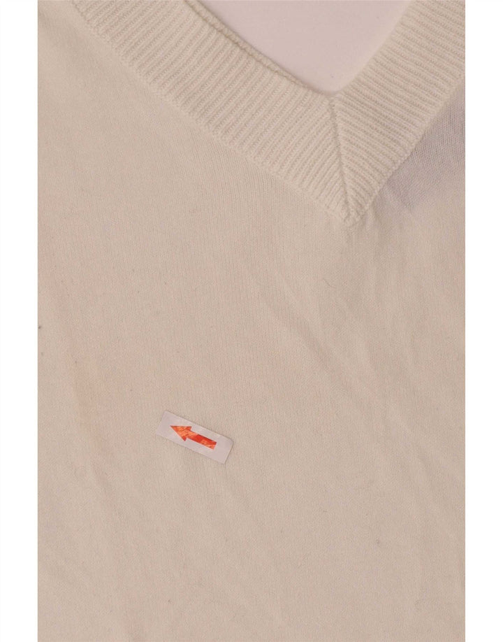 Zara Mujer Blusa Top Reino Unido 44 Grande Algodón Blanco