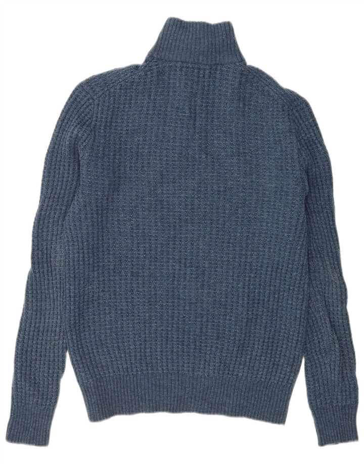 Gap Jersey De Cuello Con Cremallera Para Hombre De Lana De Cordero Azul Pequeño