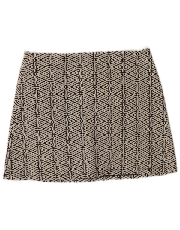 Topshop Minifalda para mujer UK 40 Large W34 Algodón geométrico blanco