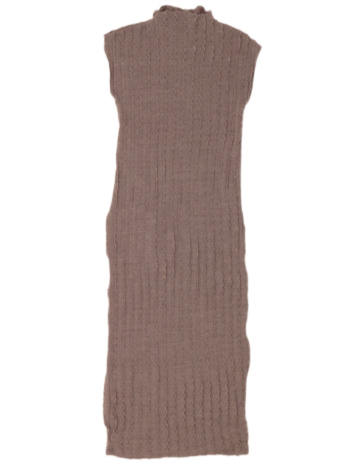 Zara Vestido largo sin mangas para mujer, talla 40, color gris medio
