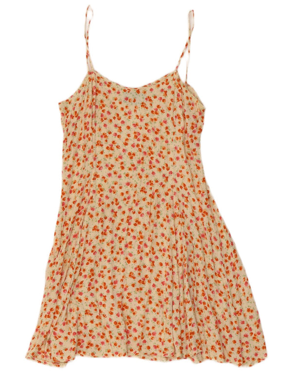 Onyx Vestido de verano para mujer UK 4 XS Beige Floral