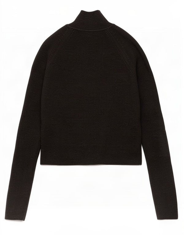Zara Mujer Crop Button Neck Jumper Sweater UK 8 Small Gris Algodón