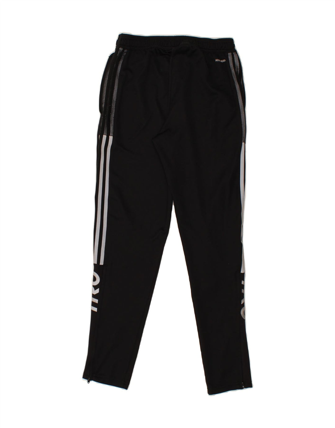 ADIDAS Mens Aeroready Graphic Tracksuit Trousers Small Black Polyester Vintage Adidas and Second-Hand Adidas from Messina Hembry 