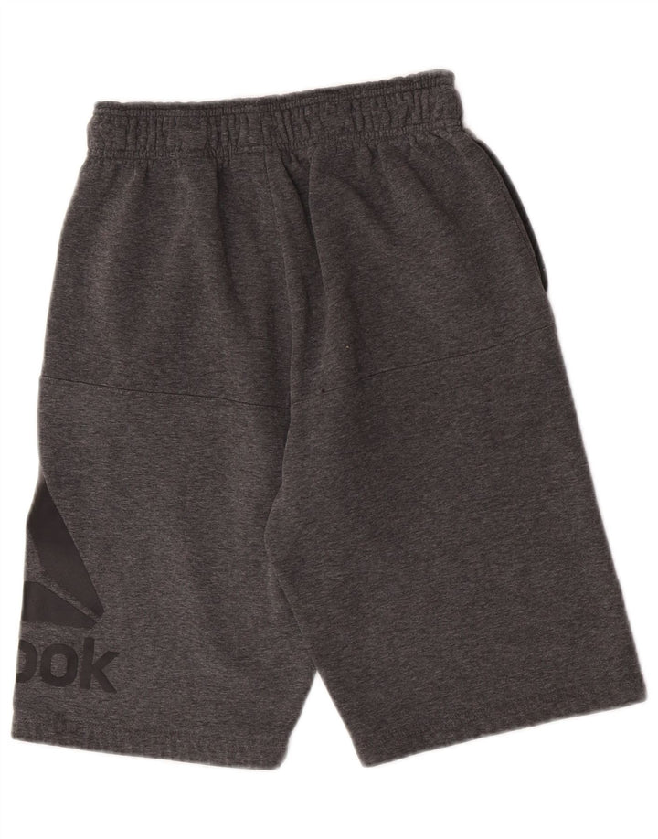 Reebok Mens Graphic Sport Shorts Pequeño Gris Algodón