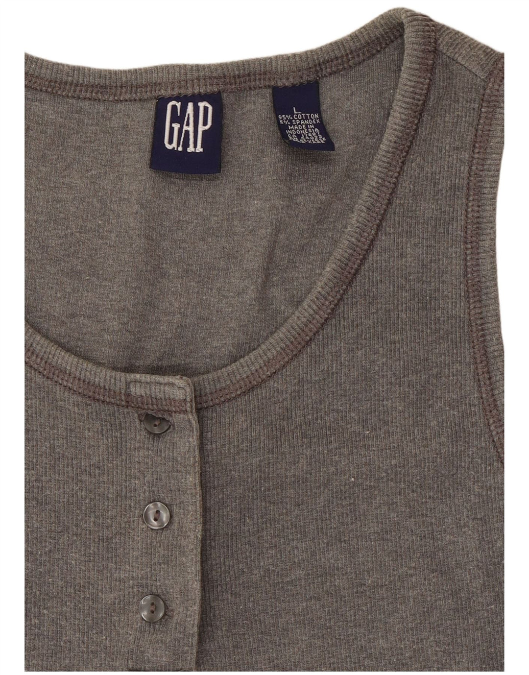 Gap Top corto sin mangas para mujer UK 44 Algodón gris grande