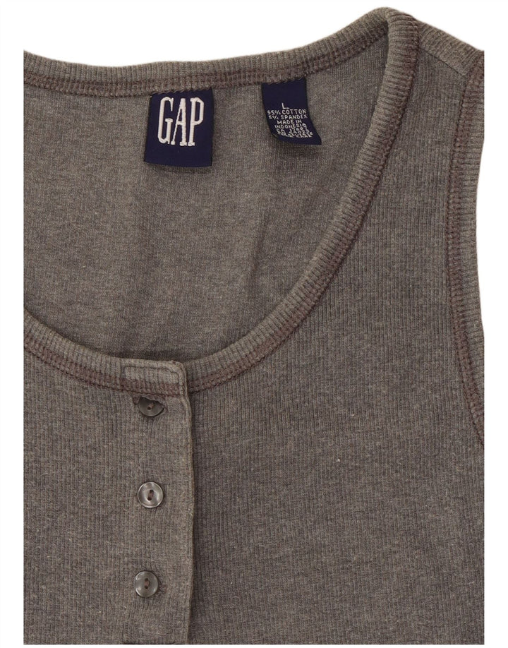 Gap Top corto sin mangas para mujer UK 44 Algodón gris grande