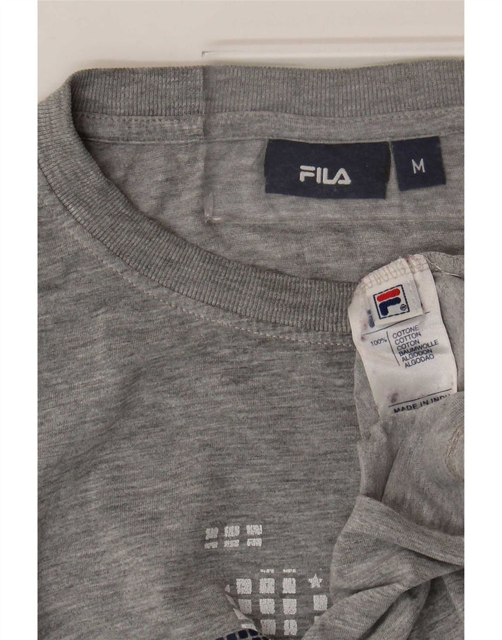 Fila Camiseta gráfica para hombre Top de algodón gris medio