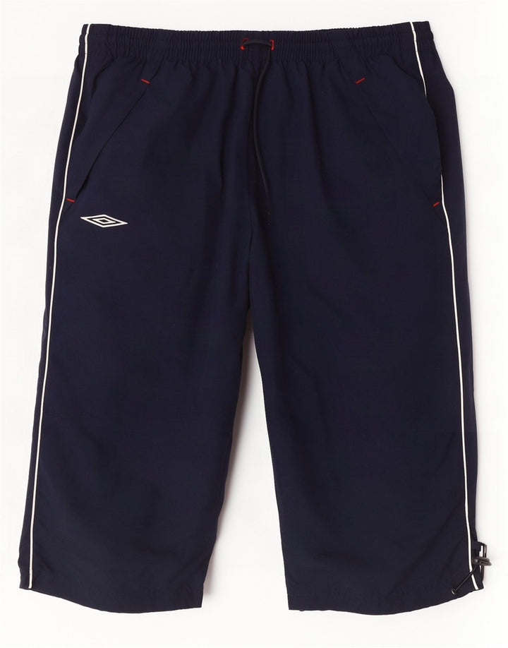 Umbro Bermudas estampadas para hombre, pantalones cortos deportivos, poliéster azul marino pequeño