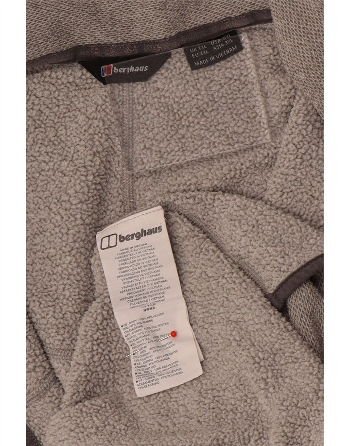 Berghaus - Sudadera con cuello y cremallera para hombre, talla 2XL, poliéster gris