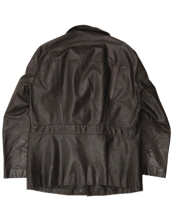 Zeiler Chaqueta de cuero para hombre Reino Unido 40 Grande Negro