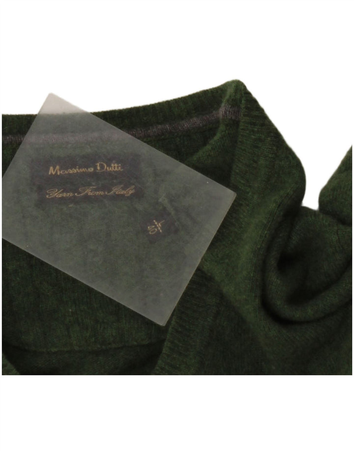 MASSIMO DUTTI Jersey con cuello en V para hombre Large Green