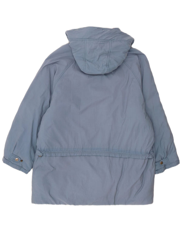 Diadora Abrigo acolchado con capucha para mujer UK 40 Small Blue Nylon