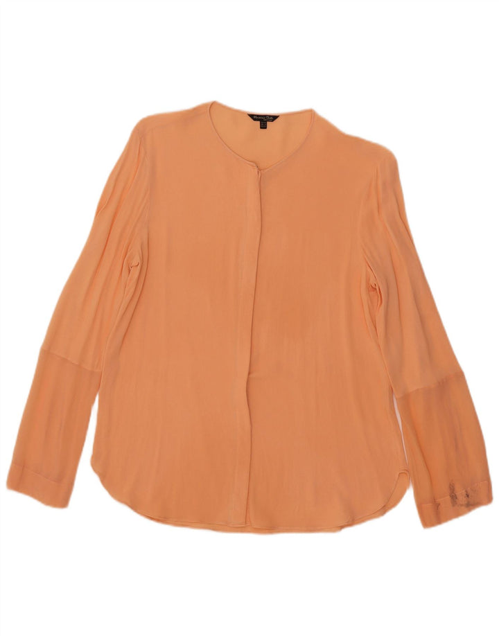 Massimo Dutti Blusa Camisera Transparente Mujer EU 40 Mediano Naranja