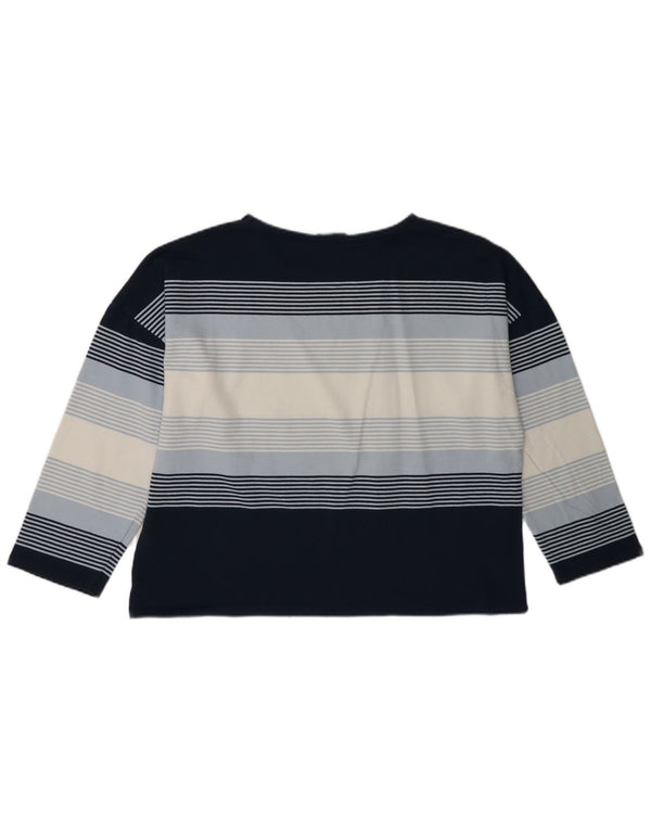 Crew Clothing Top para mujer de manga larga UK 44 Medio azul marino a rayas