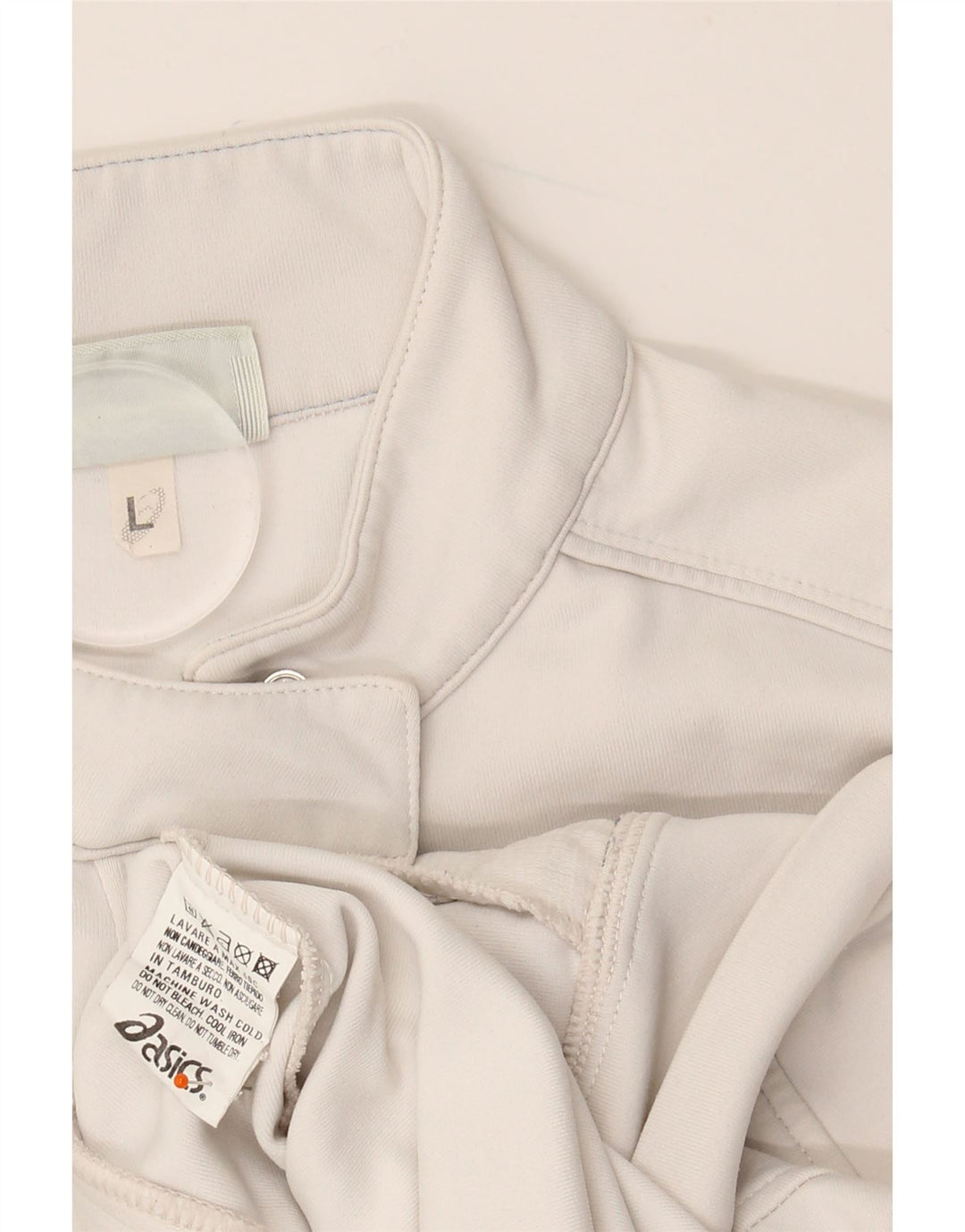 ASICS Chaqueta de chándal para mujer, talla 40, talla grande, poliamida blanca