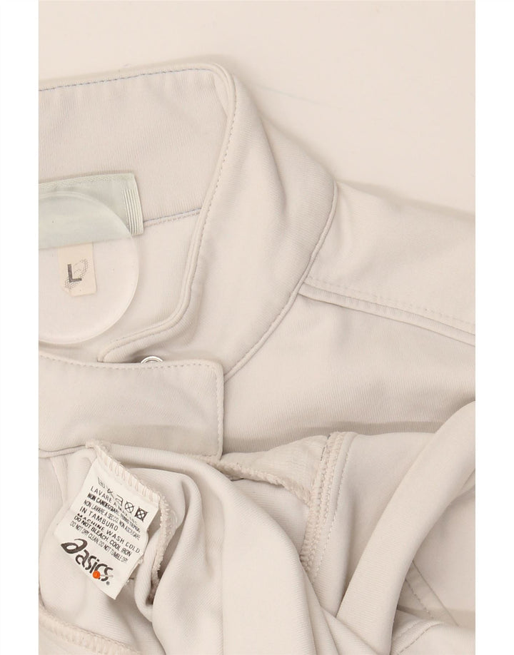 ASICS Chaqueta de chándal para mujer, talla 40, talla grande, poliamida blanca