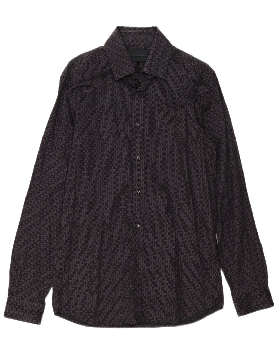 Camisa Diesel Hombre IT 48 Algodón Geométrico Burdeos Medio