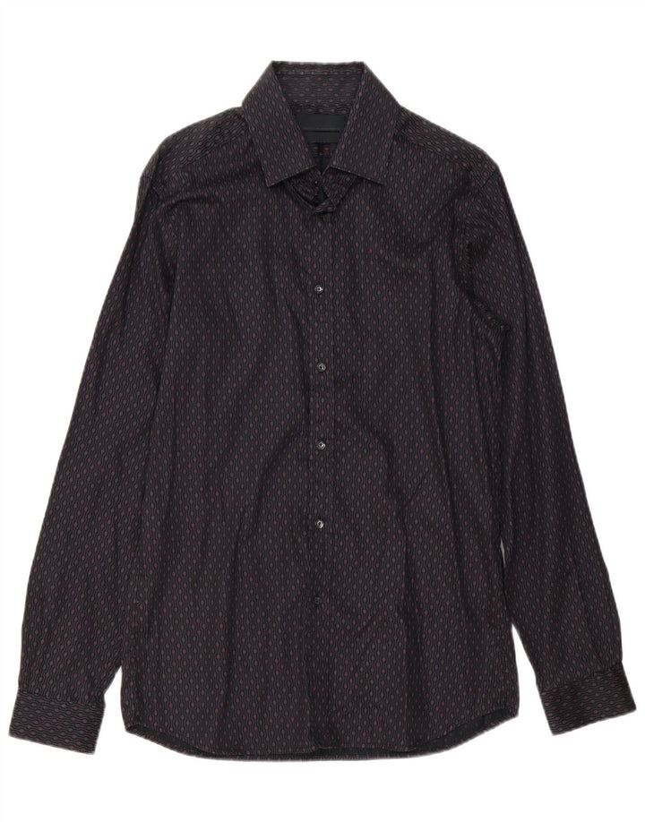 Camisa Diesel Hombre IT 48 Algodón Geométrico Burdeos Medio