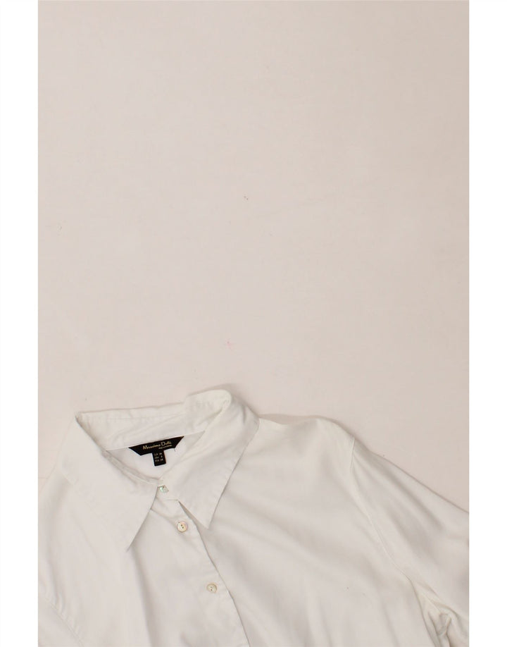 MASSIMO DUTTI Camisa Mujer EU 38 Small Blanco Lyocell
