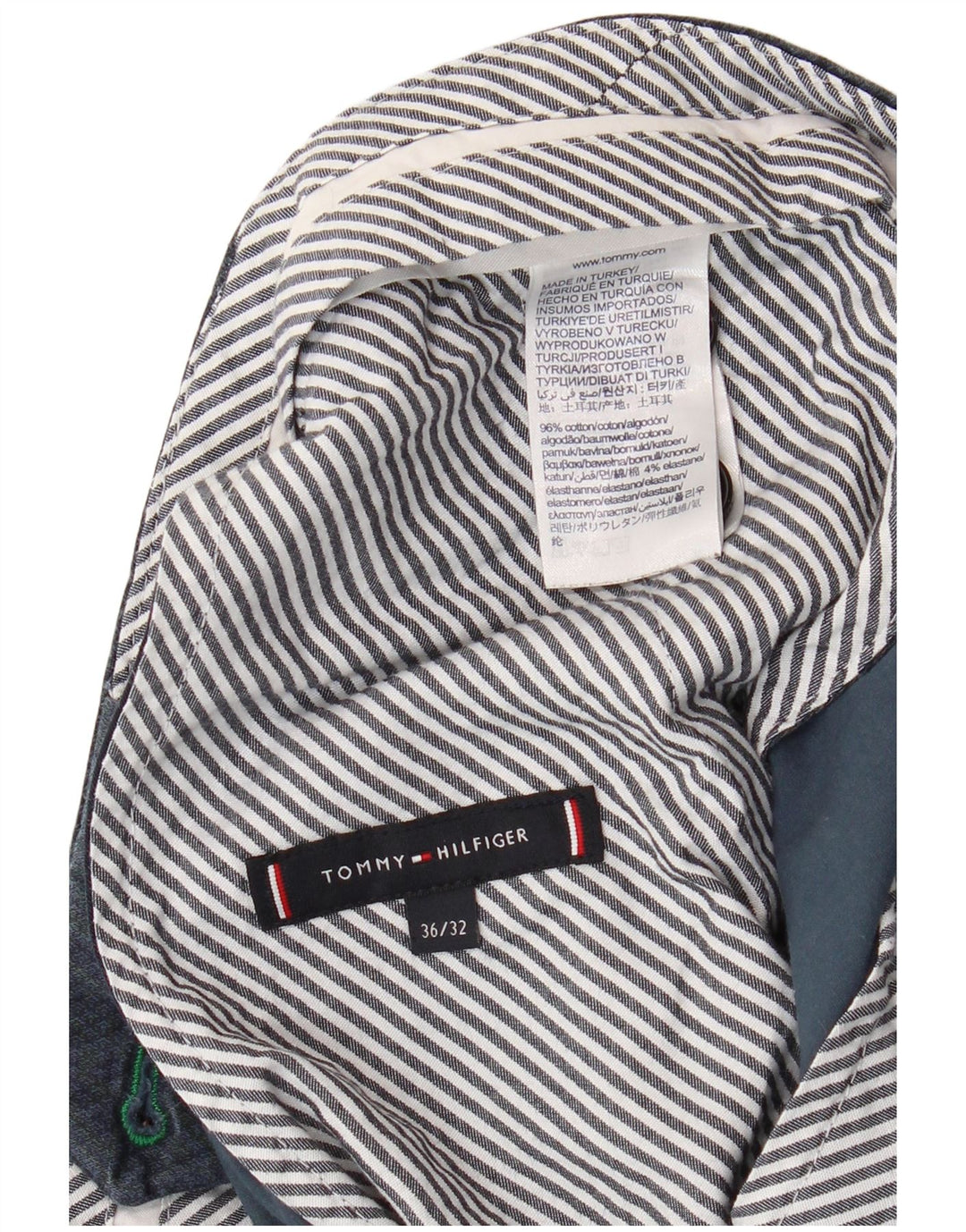 TOMMY HILFIGER Pantalón chino slim fit para hombre W36 L32 Algodón azul marino
