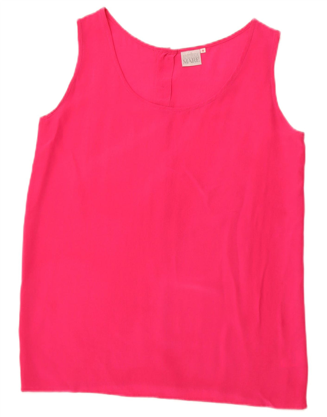ANDREA MARE Blusa sin mangas para mujer UK 10 Small Pink Silk