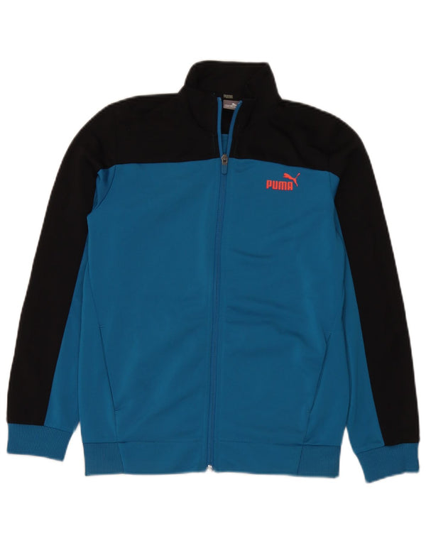 Puma Chaqueta de chándal para niños 11-12 años Grande Azul Colorblock Poliéster