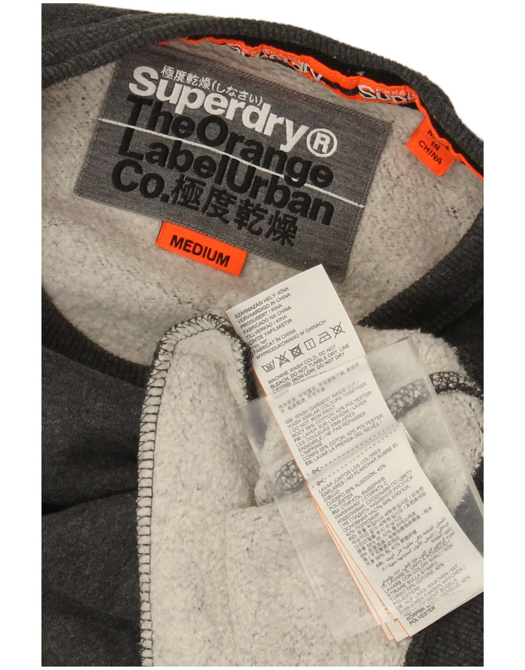 Superdry Hombre Sudadera Jumper Gris Medio Camuflaje Algodón