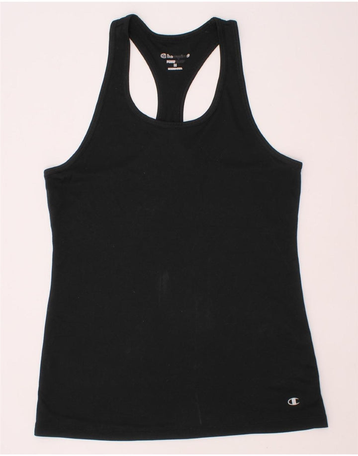 CHAMPION Girls Vest Top 9-10 Years Medium Black Polyester Vintage Champion and Second-Hand Champion from Messina Hembry 