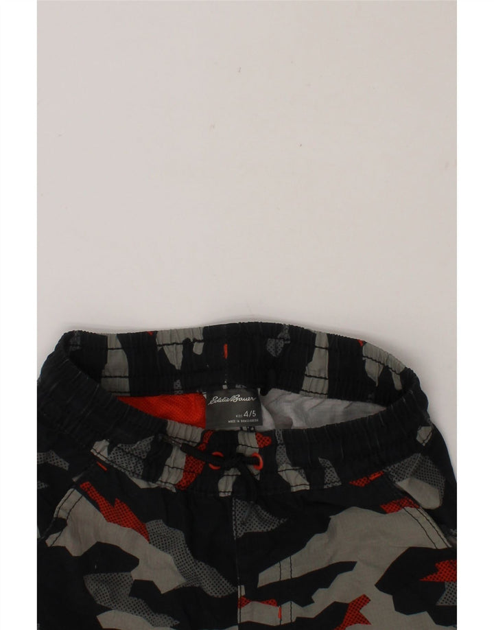 EDDIE BAUER Boys Sport Shorts 4-5 Years Black Camouflage Polyester Vintage Eddie Bauer and Second-Hand Eddie Bauer from Messina Hembry 