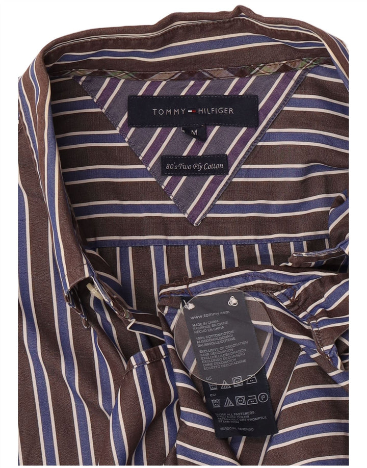 Camisa Tommy Hilfiger Hombre Algodón Rayas Marrón Medio